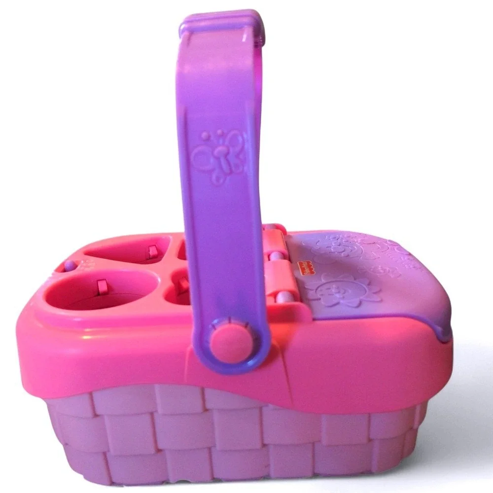 Fisher Price Toddler Laugh Learn Picnic Basket Plastic‎ Pink Shape Sorter Baby